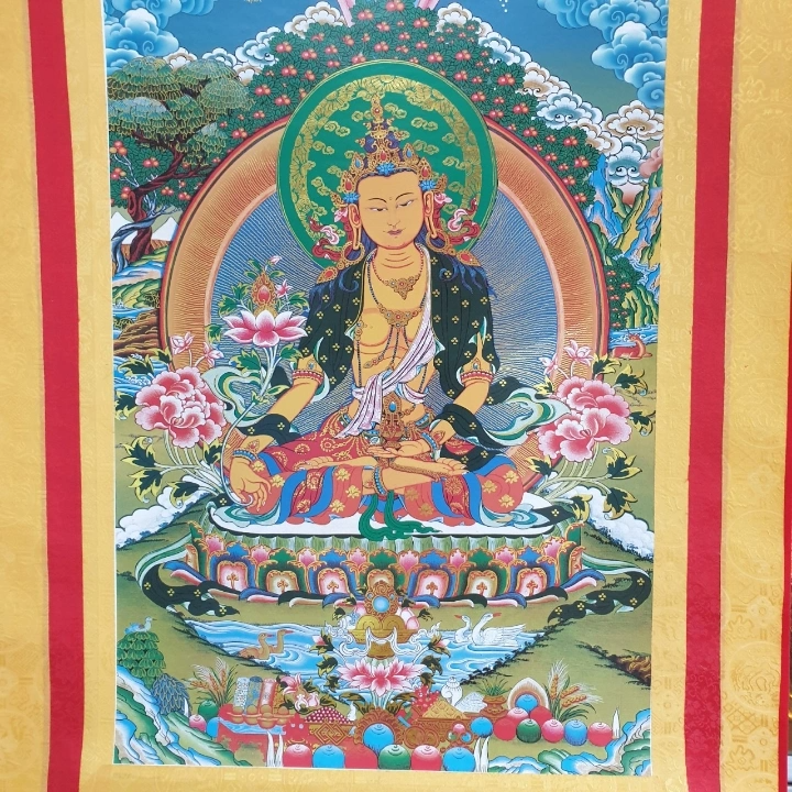 Tranh Thangka Nhân Duyên Tài Bảo_120x80cm